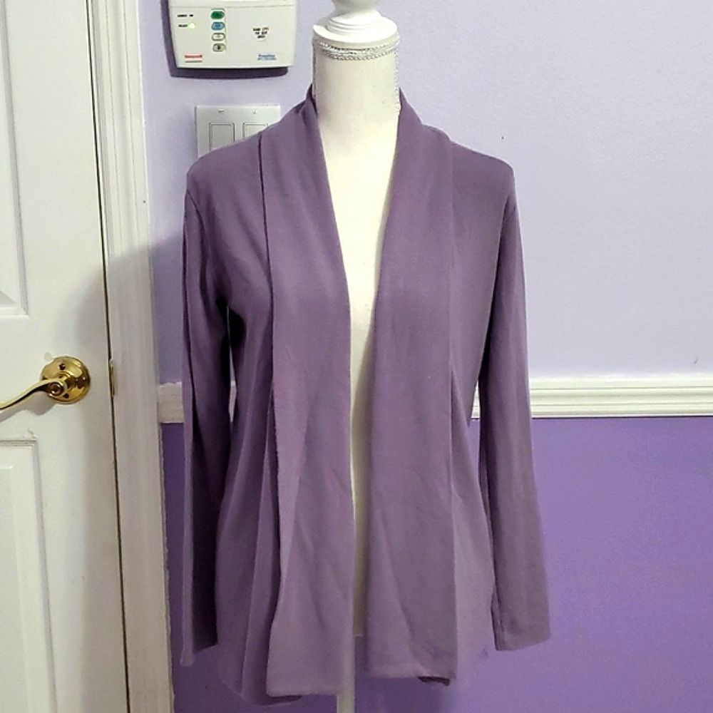 DKNY Lilac Long Sleeve Cozy Soft Office Essential Open Cardigan XS